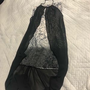 Worn once- tube dress with halter chiffon over throw. Very unique dress